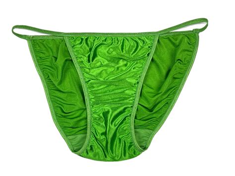 Satin String Bikini Ruched Scrunch Butt · Green · S Gem