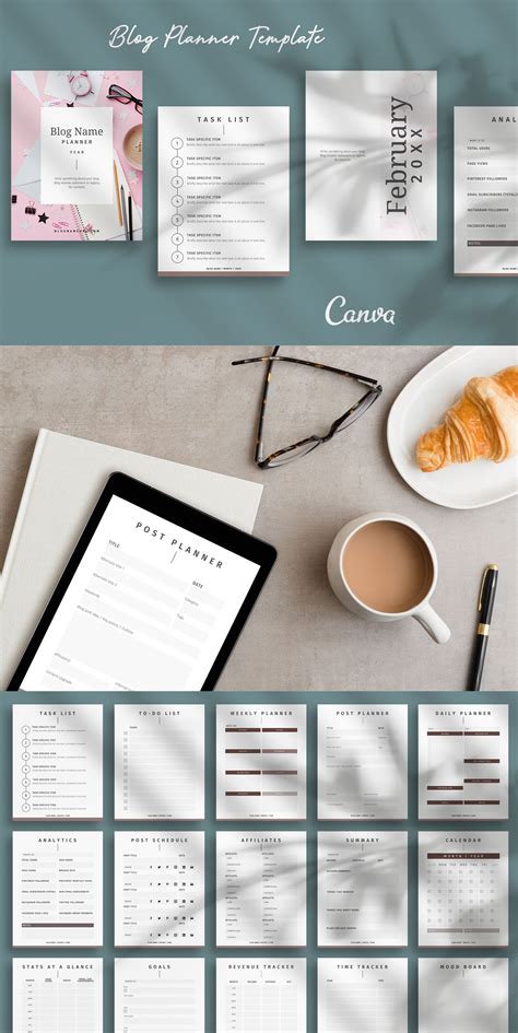 Blog Planner Canva Template Stationery Templates Creative Market