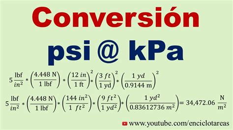 Convert kilopascal to kn/m² (kpa to kn/m²): Convertir de psi a kPa - YouTube