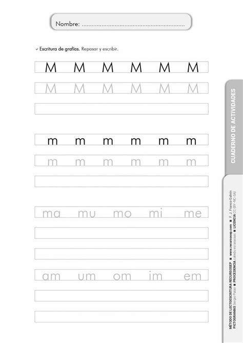 Metodo Lectoescritura Recursosep Letra Imprenta M Actividades Page
