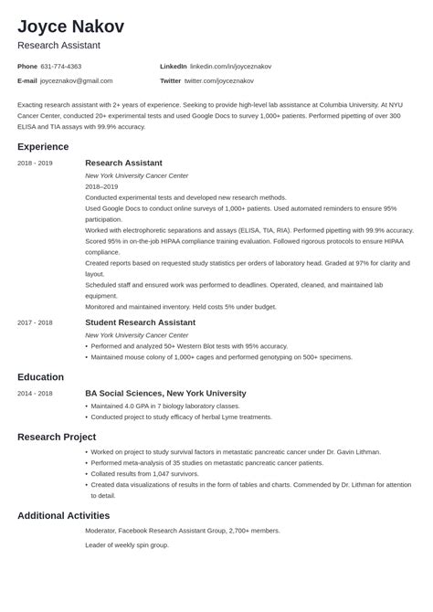Research Assistant Cv—examples And 25 Writing Tips