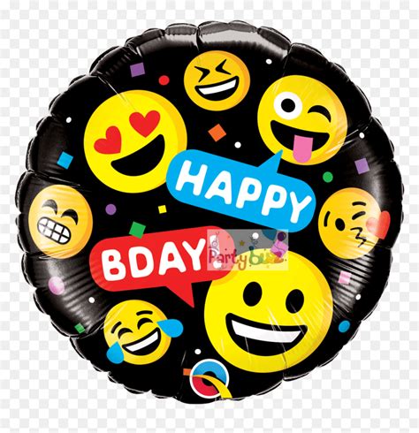Emoji Funny Faces Foil Birthday Balloon Happy Birth Day Round Png