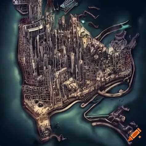 Dystopian City Map On Craiyon