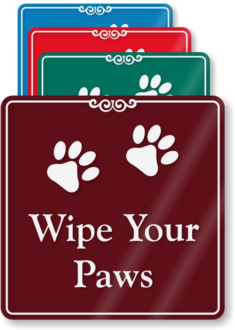 Wipe Your Paws Showcase Wall Sign Free Shipping Sku Se 6031