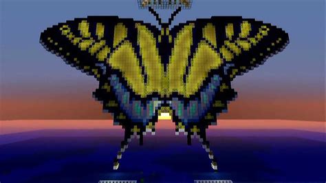 Minecraft Pixel Art Pt 10 Tiger Swallowtail Butterfly Youtube