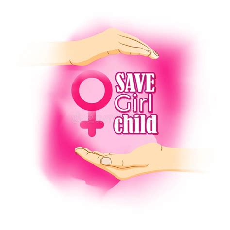 Vector Illustration Concept Of Save Girl Child Poster Stock Vector