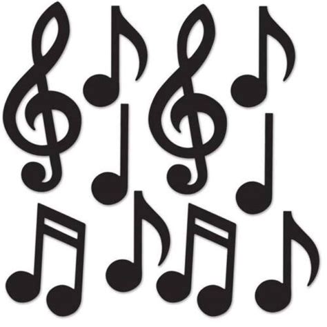 Mini Musical Notes Silhouette Cutouts 10 Pack 55 To 10 Paper Music