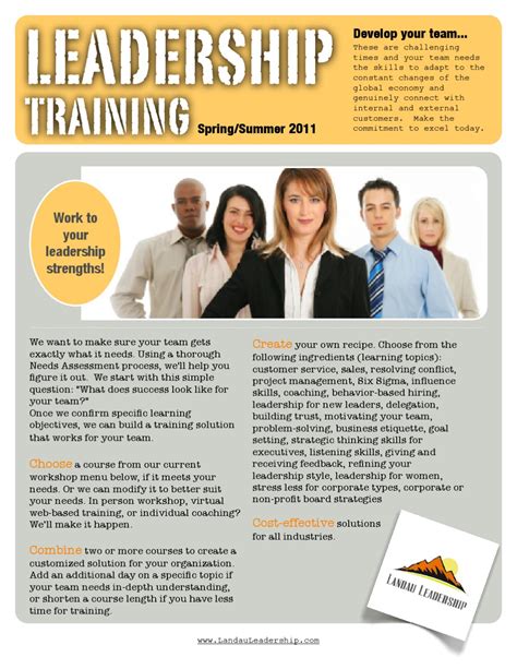 Leadership Training Brochure 2011 By Holly Landau Issuu