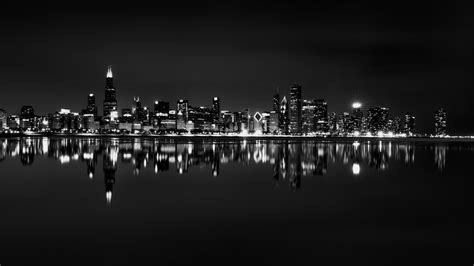 Chicago Skyline Black And White Wallpaper High