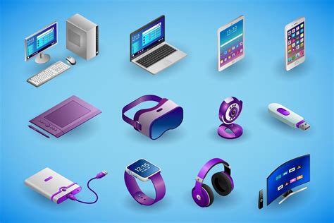 Realistic Electronic Devices And Gadgets In Isometry 3031836 Vector Art