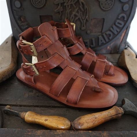 Men Handmade Sandals In Vegetable Tanned Leather Mario Doni Etsy