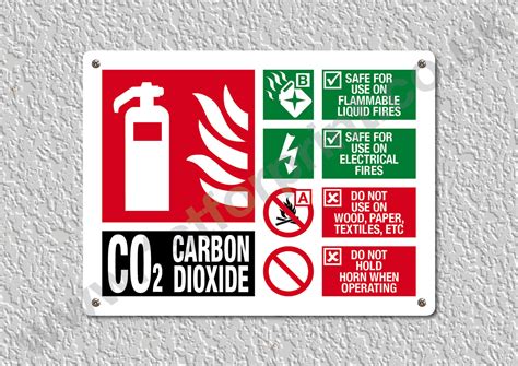 Co2 Fire Extinguisher Metal Wall Sign A5 Printed High Quality 1st For