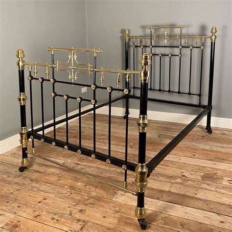Brass And Iron Crested Double Bed In Antique Beds