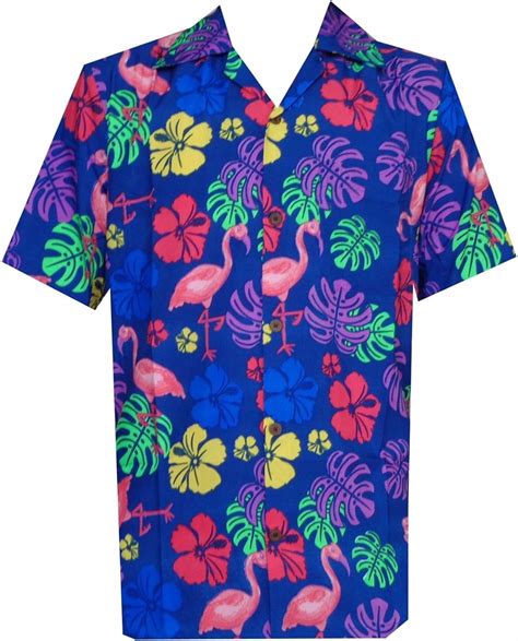 Alvish Hawaii Hemden Der M Nner Flamingo Blatt Druck Strand Aloha Party Schwarz Amazon De