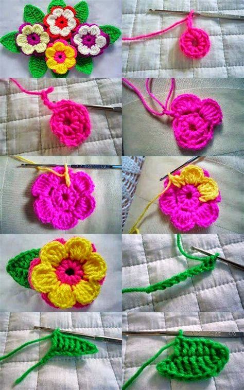 Flores De Primavera Al Crochet Con Paso A Paso Crochet Y Dos Agujas