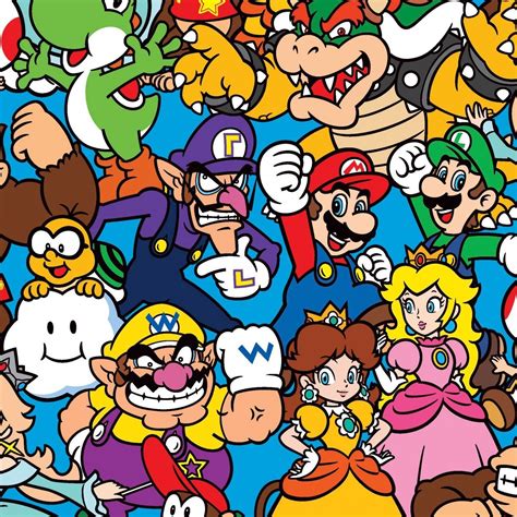 Nintendo Fabric Nintendo Super Mario Characters Packed