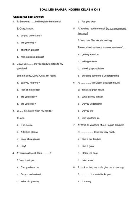 Soal bahasa inggris kelas 8 kurikulum 2013 | Good morning quotes, Best answer, Teaching english