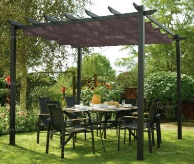 With its clean lines and optional awning, the quadra is as chic as it is functional. Metal Gazebo 442 - Pergola, Aluminium, Retractable Awning