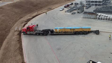 Huge Parts Of The 9000 Ton Tesla Cybertruck Giga Press Arrive At Giga