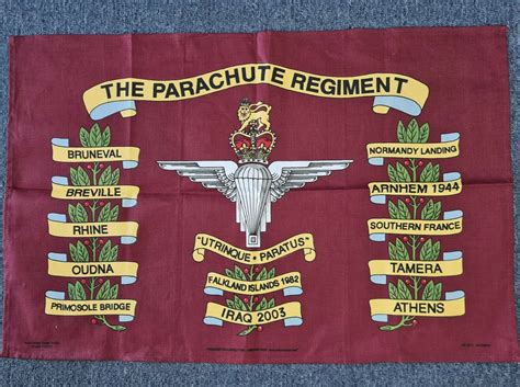 Vintage Post Ww2 British Army Parachute Regiment Small Wall Flag Jb