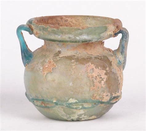 Ancient Roman Glass Two Handled Vessel Lot 130 8072 Roman Ancient Vessel Antique Antique