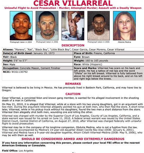 FBI S Most Wanted Fugitives Accused In California Killings Across