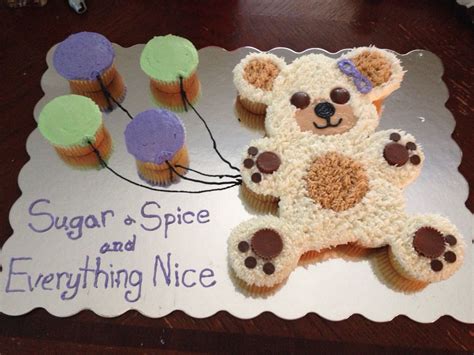 Check spelling or type a new query. Teddy Bear cupcake cake for little girl baby shower ...