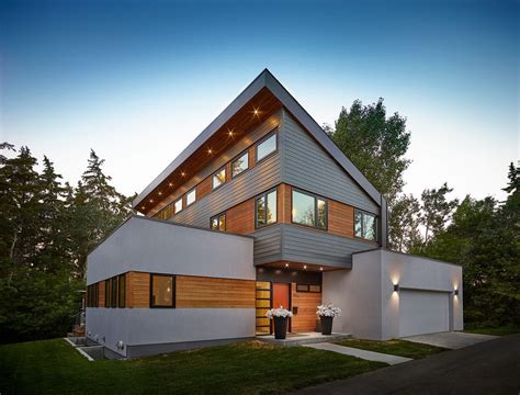 Modern House Exterior Contemporary With Cedar And Stucco Black Window