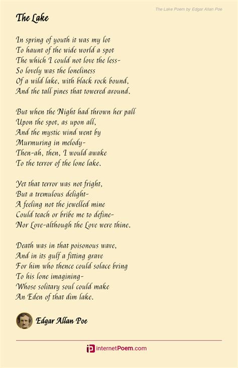 The Lake Poem By Edgar Allan Poe