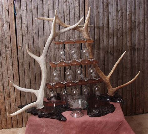 Handmade Elk Wine Rack By Rocky Mountain Wildlife Furniture