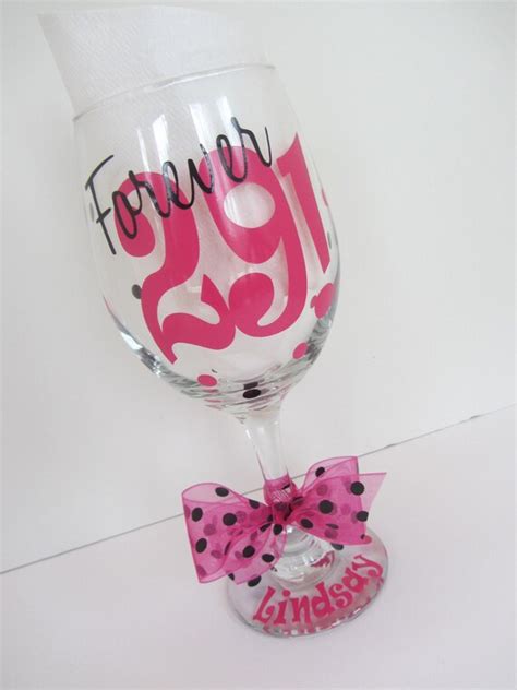 Extra Large Personalized Wine Glass Forever 29 By Dotteddesigns