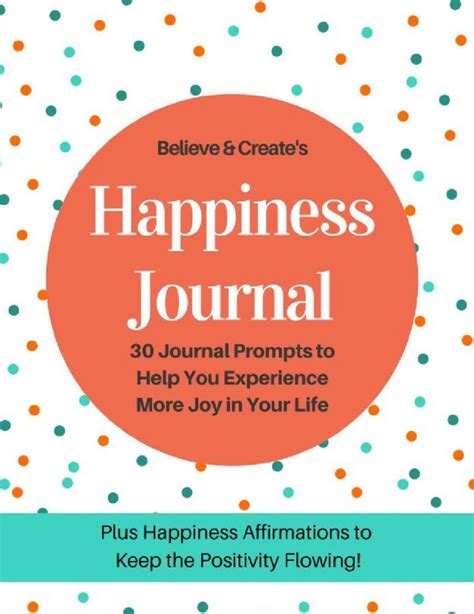 Happiness Journal Landing Page Believe And Create