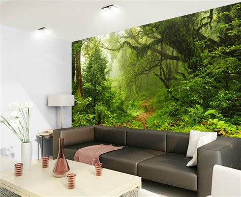 Tropical Dark Green Forest Nature Rainforest 3d Full Wall