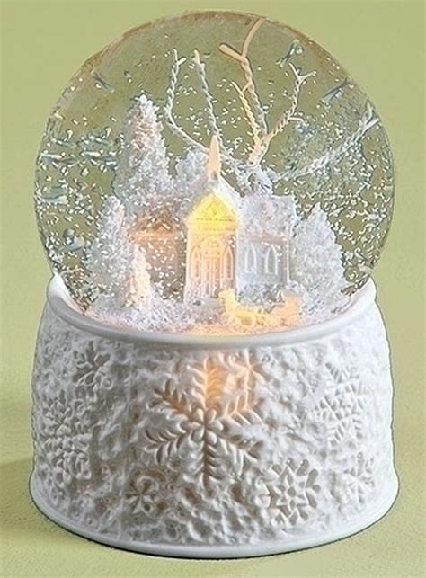 Snow Globes White Christmas Lighted And Musical Snow Globe Snowglobe