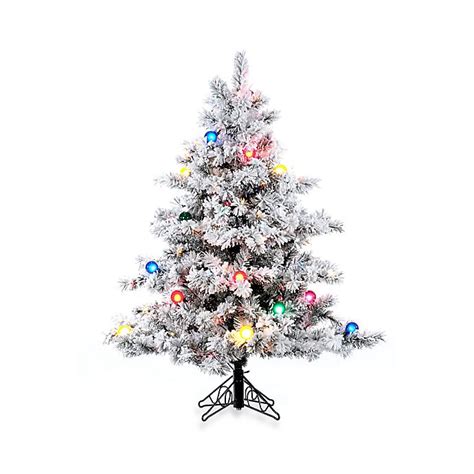 Vickerman Flocked Alaskan Pine Pre Lit Christmas Tree With Multicolor
