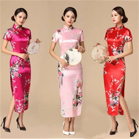 chinese traditional clothing slim fit printed cheongsam qipao short sleeved bodycon dresses for