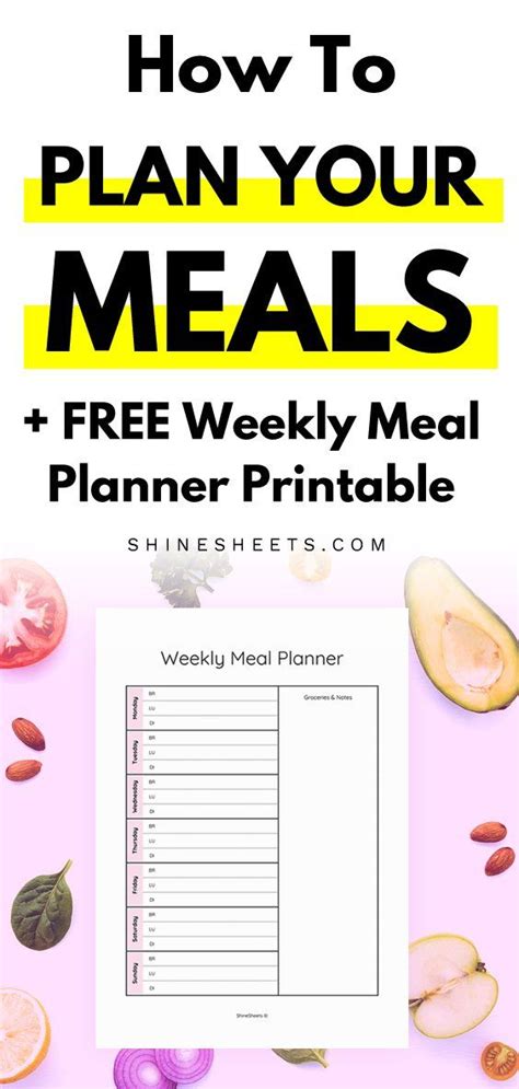 How To Plan Your Meals Free Weekly Meal Planner Printable Meal