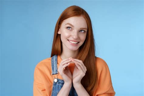 premium photo devious tricky smart pretty redhead girlfriend have evil plan smirking