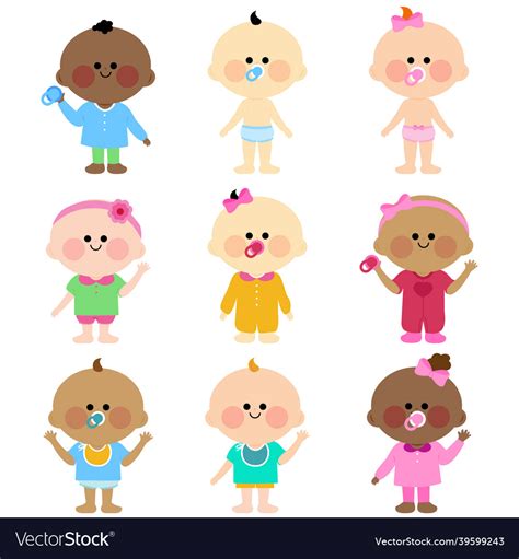 Diverse Group Of Babies Royalty Free Vector Image