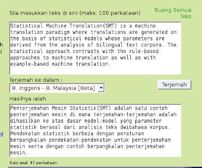 At the left column, select translators you like by clicking the check boxes, then just click the gobutton. Malay translation code