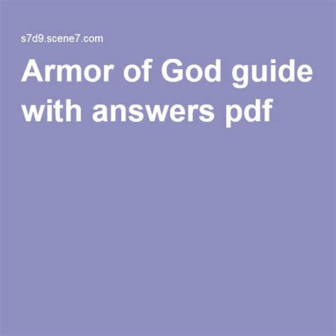 Priscilla Shirers Armor Of God Guide With Answers Pdf Armorofgodstudy