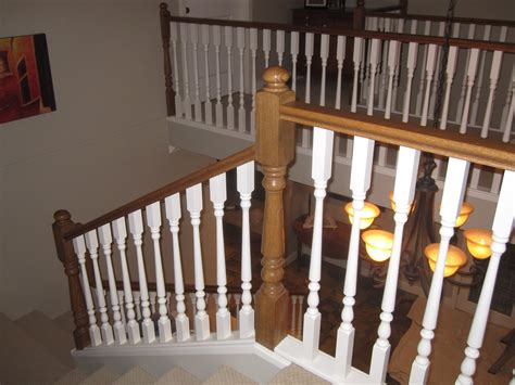 Rustic banister ideas, interesting knots. Black Camel: Painting stair railing