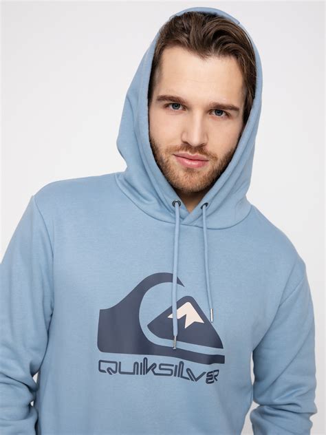 quiksilver big logo hd hoodie ashley blue