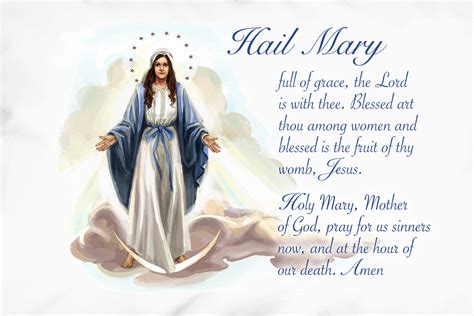 Hail Mary Prayer Our Lady Of Grace Marian Prayer Pillowcases