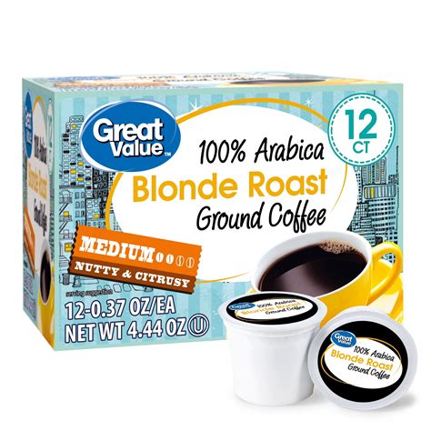 Great Value Arabica Blonde Medium Roast Ground Coffee Pods Ct