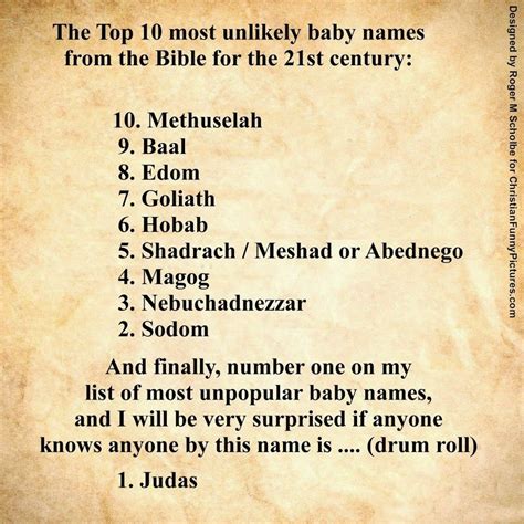 The best part is that names are also categorized into different religions. What are the 10 most unpopular Bible names? | Christian ...