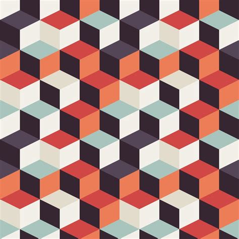 Geometric Seamless Pattern With Retro Squares 694052 Vector Art At Vecteezy
