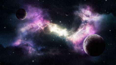 Download Wallpaper 2048x1152 Space Planets Nebula Stars Universe