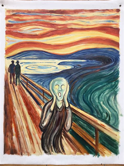 The Scream By Edvard Munch Classic Arts Reproduction Canvas Etsy