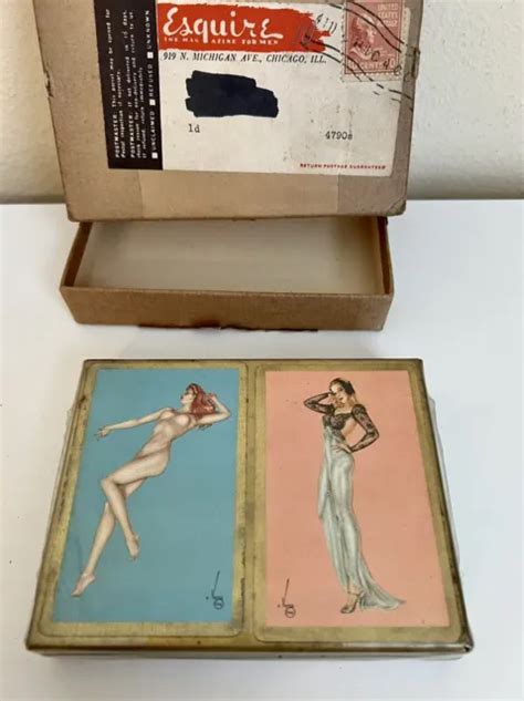 Sealed Alberto Vargas Pinup Esquire Double Deck Playing Cards Pin